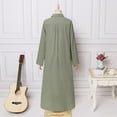 thumbnail image 4 of ZANZEA Women Casual Solid Button Down Long Sleeve Split Hem Maxi Dress, 4 of 7