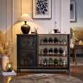 thumbnail image 4 of Gabinete de Bar de con Soporte para Copas y Porta botella, Estantes Bufets de Cocina, Mueble Mini Cantina para Vino, 4 of 11