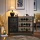 thumbnail image 4 of Gabinete de Bar de con Soporte para Copas y Porta botella, Estantes Bufets de Cocina, Mueble Mini Cantina para Vino, 4 of 11