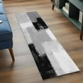 thumbnail image 3 of Black Grey 2'x6' Runner Rugs for Hallway Kitchen Bedside Non Slip Washable, Abstract Geometric Color Block Oil Painting Entryway Rug Runners with Rubber Backing, Long Carpet Runner for Laundry Room, 3 of 8