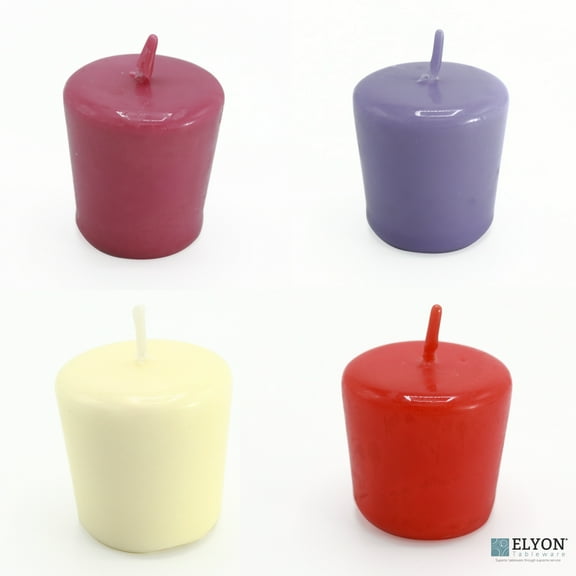 Elyon Tableware® 24 Assorted Colored Unscented Wax Votive Candles, 15 Hours Burn Time