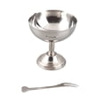 thumbnail image 2 of Copa De Helado Con Pie, Taza Redonda De Acero Inoxidable 304 Para Yogurt Snack Candy, Fácil De Limpiar, Bol De Postre De Metal Retro Con Cuchara Para Ensalada Fruta Y Pudding, 2 of 7