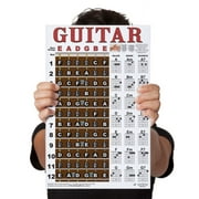 Laminated Guitar Chord & Fretboard Note Chart - 11"x17" Easy Instructional Poster for Beginners - Chords & Notes - A New Song Music