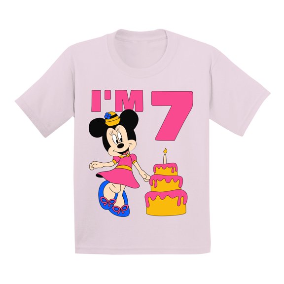 Awkward Styles Youth Shirt Mickey I'm Birthday Kids Girls Tshirt for Girl Minnie Steamboat Willie Child Age 7 Years Cotton T-shirts S M L XL Graphic Tee