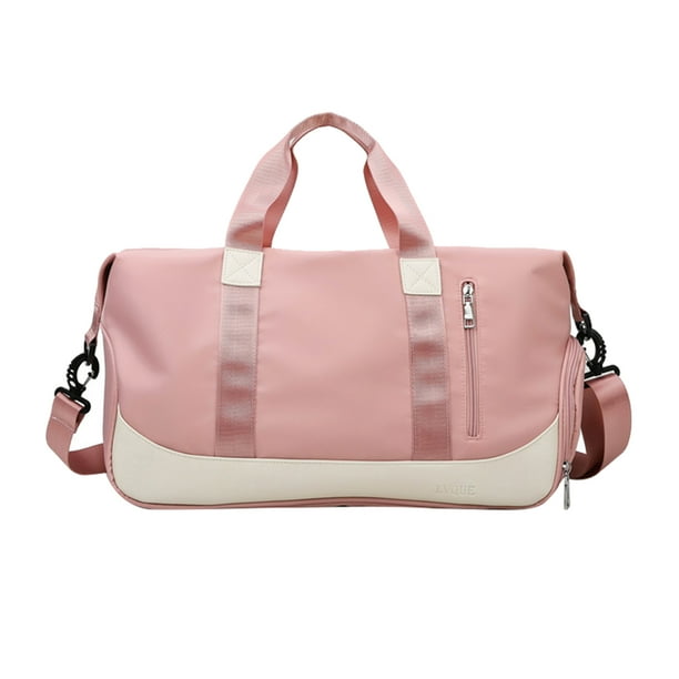 Bolsa de gimnasio deportiva Sunnimix 47x22x25cm rosa con compartimento para zapatos