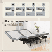 Sven & Son Classic Adjustable Bed Base (Frame Only), Head and Foot Lift, Massage, USB, Memory Positions, Zero Gravity, Wireless Remote - King