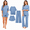 Light Blue, variant on Women's 3 Piece Casual Loungewear Set Knit Short Sleeve Top with Long Pants and Shorts Soft Comfortable Pajama Set Plus Size Apparel S-M Gray