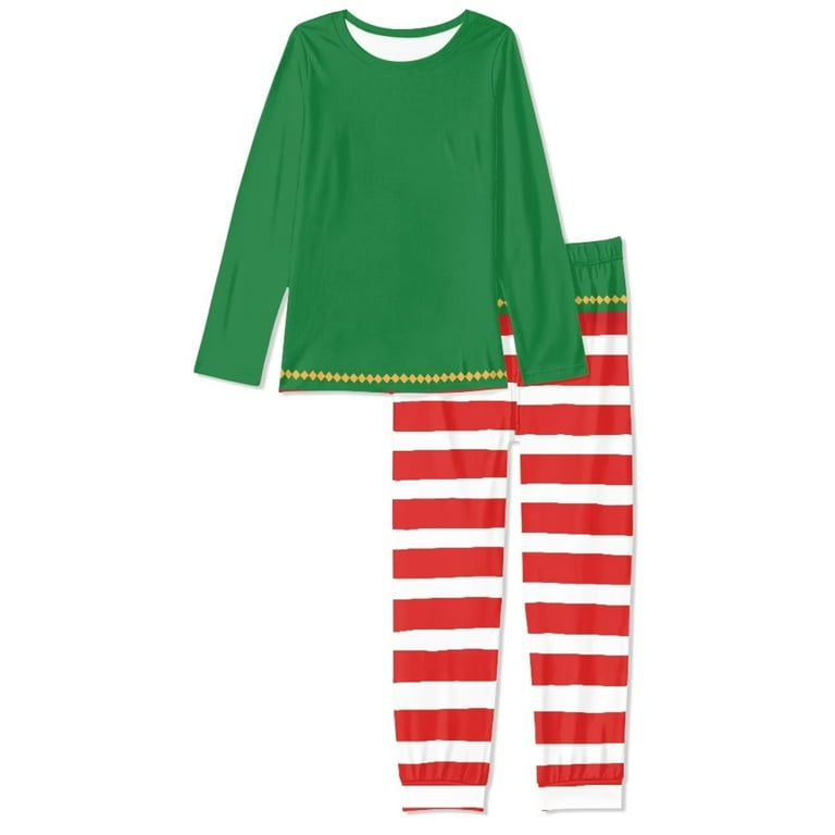 FKELYI Christmas Stripes Pajamas for Women Red Green Size 5XL