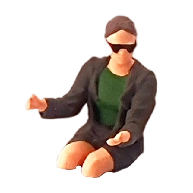 Miniatura 1/64 Sunnimix resina pintadas Conductor Diseño Decoración Juguete para Mujer verde
