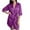 Purple, variant on ZQUUVOU Fall Robe for Women Casual Silk Bathrobe Nightdress Satin Kimono Robe Nightgown Set Sleepwear Matching Loungewear Black