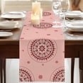 thumbnail image 3 of Table Runners 90 Inches Long Dress Scarves, Pink Floral Farmhouse Coffee/Dining/Kitchen Table Runner for Living Room, Circular Flowers Ethnic Abstract Aesthetic 13x90 Inch, 3 of 9