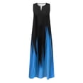thumbnail image 4 of B91xZ Robes d'Été pour Femmes Col en V Sans Manches Robe d'Été Surdimensionnée Tendance Mini Robe pour Femmes, Bleu L, 4 of 5