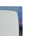 thumbnail image 2 of Ambesonne Landscape Fitted Sheet, Aerial View of NYC, Queen Size, Blue, 2 of 2