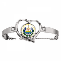 San Salvador El Salvador National Emblem Bracelet Heart Jewelry Wire Bangle
