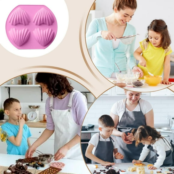 Heart Chocolate Heart Silicone For Chocolate | 4 Cavity Sea Bowls Silicone Cake Chocolate Non Stick Candy For Candy Fondant Ice Soap Cupcake Elephant Rolling Papers