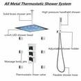 thumbnail image 6 of Chrome 16" LED Shower Head Combo Thermostatic Shower Faucet set Massage system w/valve, 6 of 17