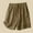 Khaki, variant on Royisotas Plus Size Womens Shorts Casual Summer Cotton Linen Loose Chino Shorts Wide Leg Elastic Waist Solid Color Shorts