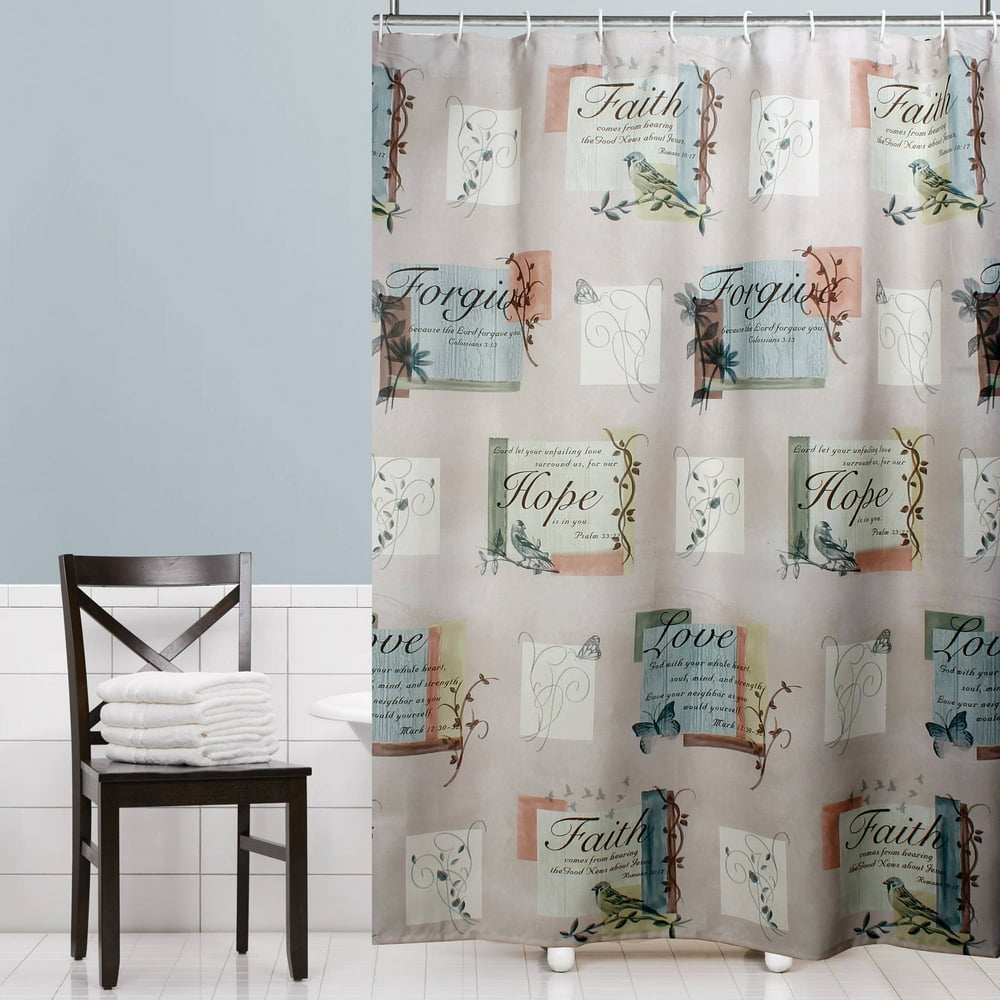 Mainstays 70" x 72" Hopeful Polyester Shower Curtain