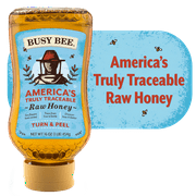 Busy Bee Raw USA Honey, 100% Traceable, 16 oz Squeeze Bottle, Peel The Back Label to Trace, No Allergens