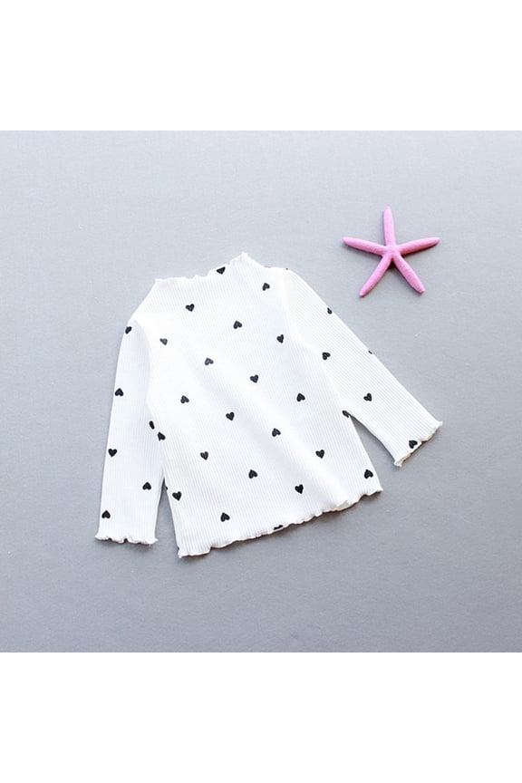 Wuffmeow Girl Long Sleeve Dot Print Baby Girl T-Shirt Top