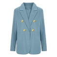 thumbnail image 3 of RRMuAzgs Women's Work Business Blazer Casual Office Tops Coats Long Sleeve Double Breasted Open Front Suit Jacket, 3 of 5