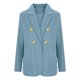 thumbnail image 2 of TaTaai Women's Casual Suit Coat Long Sleeve Lapel Collar Button Front Patch Pockets Solid Color Blazer Slim Fit Lightweight Spring Summer Daily Office Wear Gift, 2 of 5