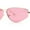 Gold - Pink, variant on Narrow Tapered Side Tear Drop Shape Metal Rim Hipster Sunglasses Black - Smoke