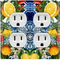 thumbnail image 1 of Metal Light Switch Plate Cover Elegant Floral Fruit Blue Tile Pattern TIL018, 1 of 13