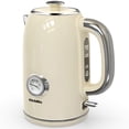 thumbnail image 1 of KitchMix Electric Kettle,1.7L Stainless Steel Tea Kettle with Thermometer,1500W Cordless Water Boiler with LED Indicator, Auto Shut-Off & Boil-Dry, C, 1 of 8