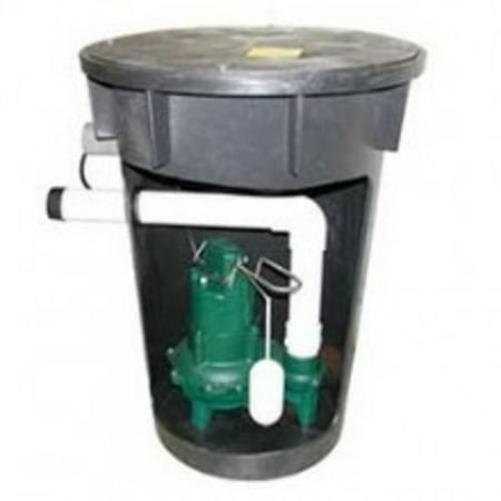 Zoeller 912-0082 Simplex Sewage Package w/ M264 Pump, 4/10 HP, 2in NPT Discharge, and 30in Side Discharge
