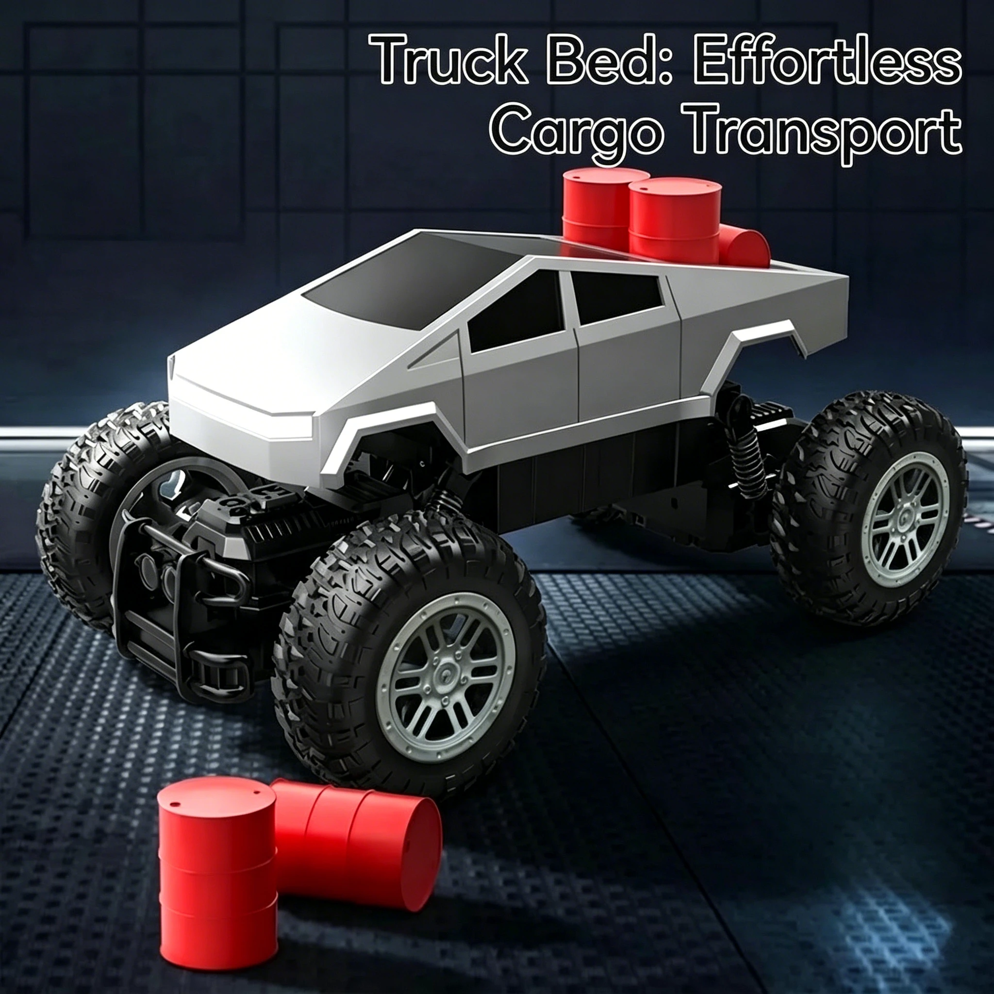 Amphibious RC Car, 1:16 Scale 4WD Waterproof Remote Control Truck, Cyber Style All-Terrain Stunt Vehicle with LED Lights
