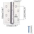 thumbnail image 2 of Bisagras de acero inoxidable de 4 piezas Bisagras a tope Bisagras a tope plegables Bisagras a tope Conectores Hardware de bricolaje para reparación de muebles de caja con tornillos - 55x88mm JFHHH pequeña, 2 of 5