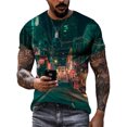 thumbnail image 1 of T-shirts d'Été Mode Décontractée Scène de Rue Imprimée pour Hommes Tendance Hip Hop harajuku Col Rond Manches Courtes, 1 of 5