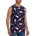 thumbnail image 2 of Bingfone Love Wine Pattern Men's Tank Tops Workout Sleeveless Tee Shirts Running Beach Tanks for Men-X-Large, 2 of 8