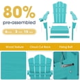 thumbnail image 6 of KINGYES Folding Adirondack Chair with Cup Holder, HDPE All-Weather Folding Adirondack Chair, Fir Pit Chairs for Patio Garden Backyard, 6 of 10