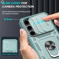 thumbnail image 2 of For Samsung Galaxy S24 Plus 5G Case with Slide Camera Cover, 360 Full Body Military-Grade Phone Case with Kickstand for Samsung Galaxy S24 Plus, Green, 2 of 14
