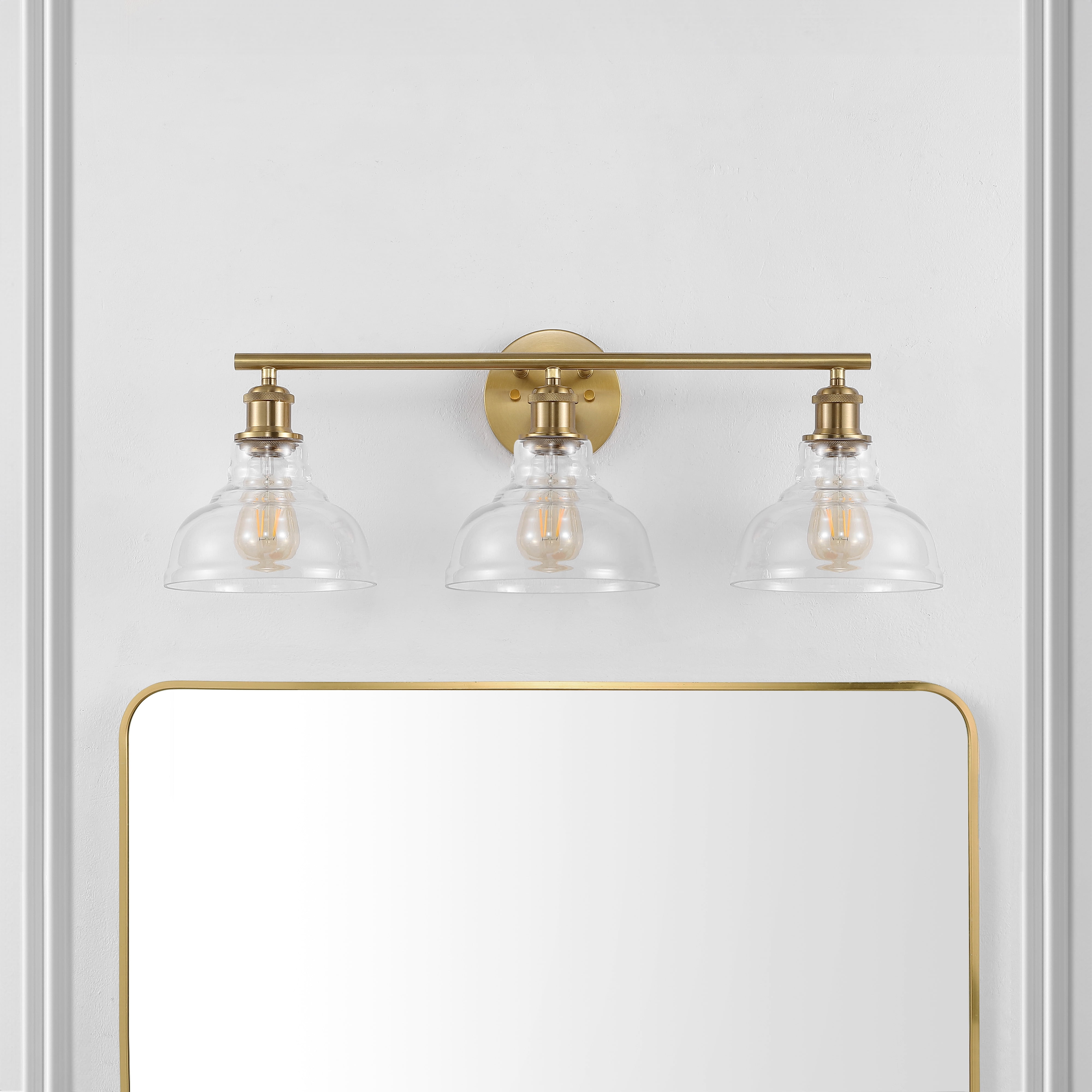 Safavieh Calyna 3-Light 27.25" Industrial Iron Sconces, Gold