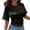 Black, variant on Workout Tops for Women Casual Half Sleeve Cinched Waist Y2K Crewneck T Shirt Blouses,Pink,M