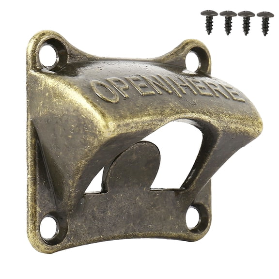 Best bottle opener wall mounted - Vintage Bronze Wall Mounted Wine Beer Soda Bottle Cap Opener Bar Accessories - men's housewarming gift - perfect for beer accessories, bar utensils