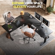 L-shaped Standing Desk – Adjustable Height Electric Desk With Memory Controller