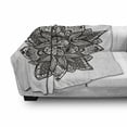 thumbnail image 3 of Lotus Soft Flannel Fleece Throw Blanket, Paisley Mandala Oriental Style Vintage Tattoo Pattern, Cozy Plush for Indoor and Outdoor Use, 60" x 80", Seal Brown White, by Ambesonne, 3 of 6