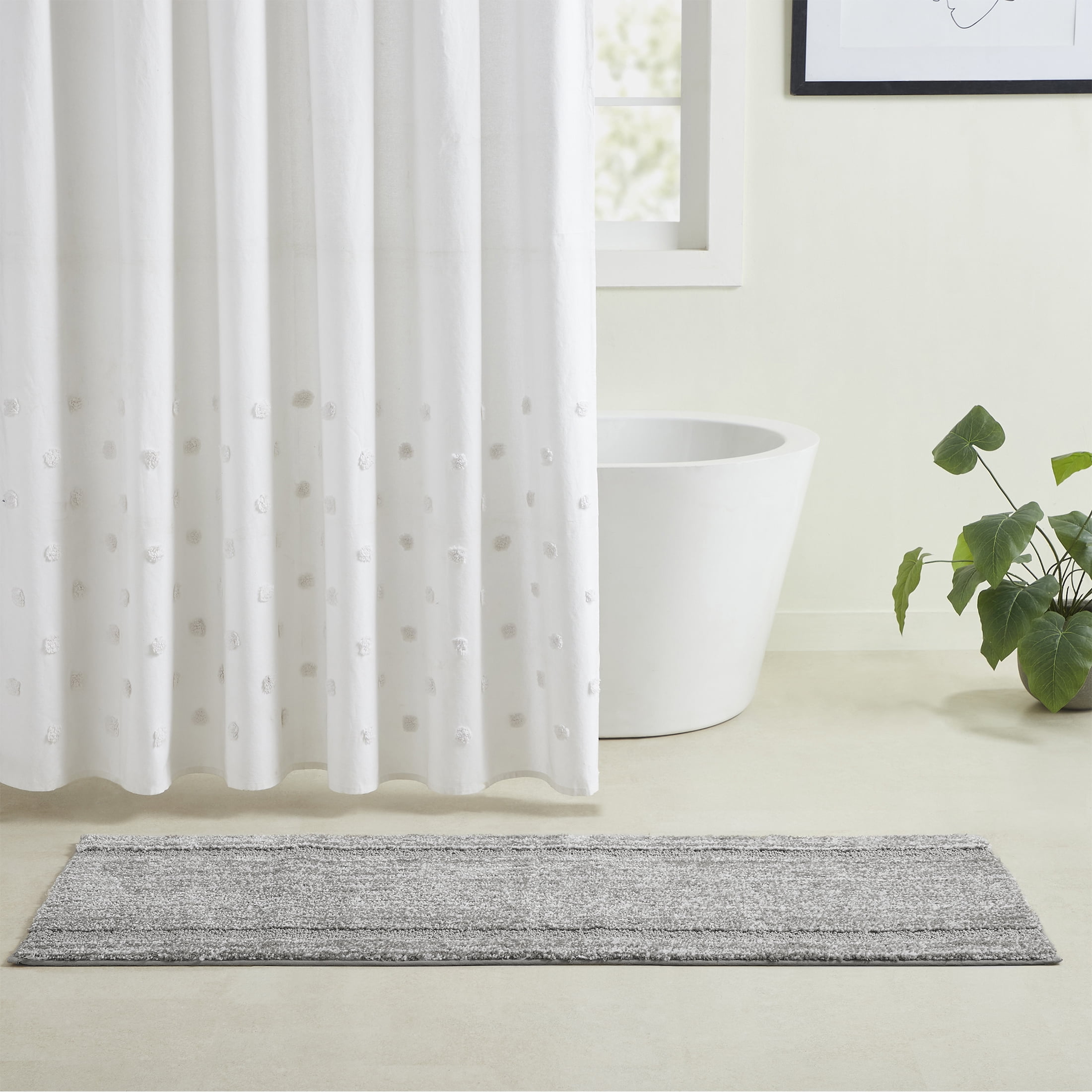 VCNY Home Heathered Hotel Gray Microfiber Bath Rug Runner, 20" x 60"