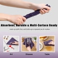 thumbnail image 3 of Jessy Home 80 Pack Textured Microfiber Clean Cloth Roll,Tear Away 12"x12" Reusable Paper Towel Lint Free Rags & Durable Dish Cloth, Ultra Absorbent Shop Towels for Kitchen,Car,Window-Dark Purple, 3 of 7