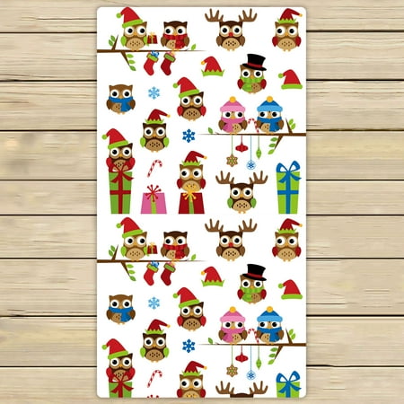 Owl Bath Towels YKCG Christmas Lovely Cartoon Night Owls Hand Towel Beach Towels Bath Shower Towel Bath Wrap For Home Outdoor Travel Use 30x56 inches ()