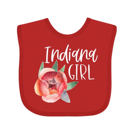 

Inktastic Indiana Girl Peony Flower Girls Baby Bib