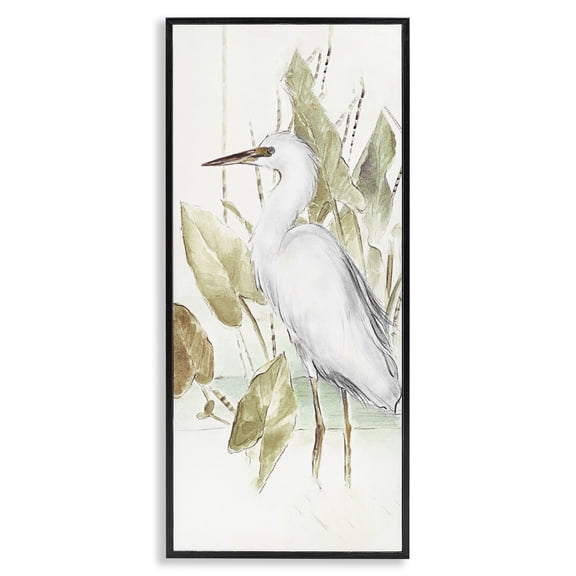 Stupell Industries Cottage Egret in Lake Drawing Black Framed Giclee Art, 10 x 24, by Lanie Loreth