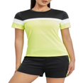 thumbnail image 2 of Hauts et Shorts à Manches Courtes de Couleur Contrastée pour l'Entraînement des Femmes, 2 of 9