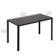 thumbnail image 3 of HOMCOM Rectangular Dining Table, Tempered Glass Kitchen Table w/ Steel Legs, 3 of 9