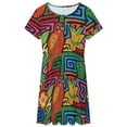 thumbnail image 3 of Mola De Panama Mounted Women's Dress Short Sleeve Summer Sundress Summer Women Clothes, 3 of 7