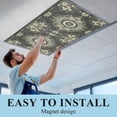 thumbnail image 6 of Sage Green Grey Boho Fluorescent Light Covers, Vintage Ethnic Geometric Abstract Magnetic Light Covers for Ceiling Lights, Fluorescent Ceiling Shade Filters for Classroom Bedroom Office 4x2Ft x 4PCS, 6 of 8